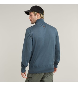 G-Star Maglione blu lavorato a maglia con collo alto Premium Core