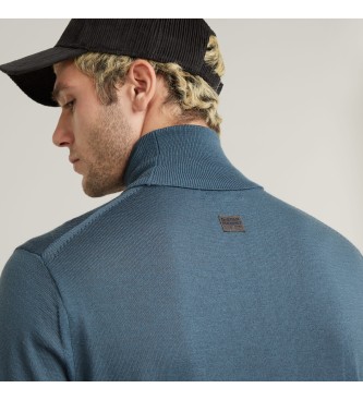 G-Star Maglione blu lavorato a maglia con collo alto Premium Core