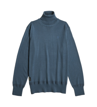 G-Star Maglione blu lavorato a maglia con collo alto Premium Core