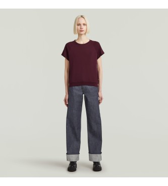 G-Star Raglanska majica v bordo barvi