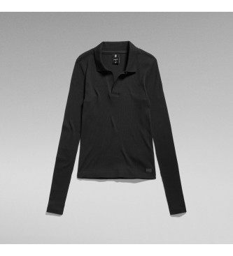 G-Star Polo Ribbed slim negro