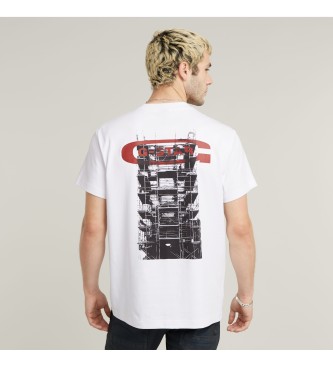 G-Star Camiseta Scaffolding Back Graphic blanco