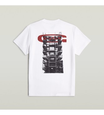 G-Star Camiseta Scaffolding Back Graphic blanco