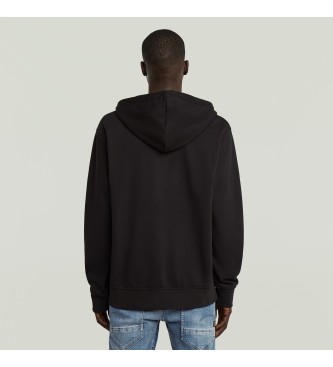 G-Star Felpa con mezza zip e scritta nera