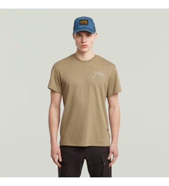G-Star Beige Script T-shirt