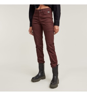 G-Star Spodnie Skinny Cargo 2.0 bordowe