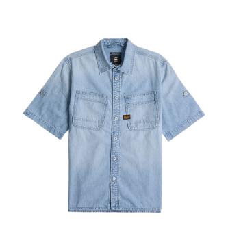 G-Star Skjorta snedstlld dubbelficka bl