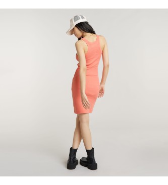 G-Star Slim Ribbed Tank Dress różowy