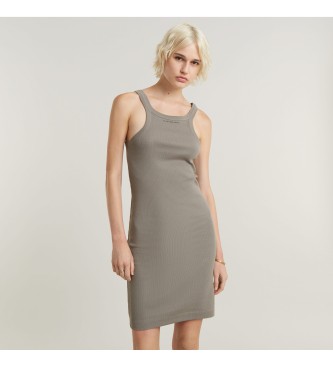 G-Star Vestido Slim Ribbed Tank gris