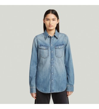 G-Star Slank Western Overhemd blauw