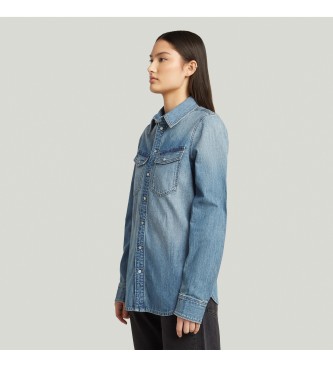 G-Star Slank Western Overhemd blauw
