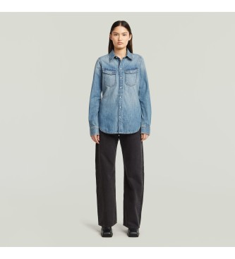 G-Star Slank Western Overhemd blauw