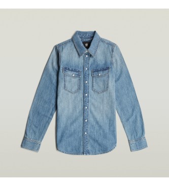 G-Star Slank Western Overhemd blauw