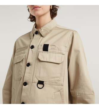 G-Star Beige overshirt med tape