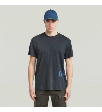G-Star Marineblaues Spray-T-Shirt