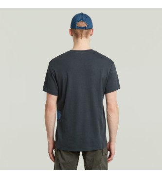 G-Star Marineblaues Spray-T-Shirt