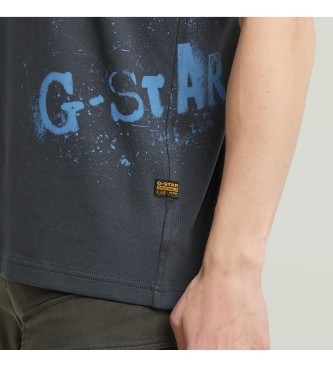 G-Star Marineblaues Spray-T-Shirt