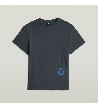 G-Star Marineblaues Spray-T-Shirt