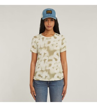 G-Star Gespoten letters T-shirt beige 