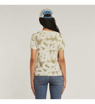 G-Star Gespoten letters T-shirt beige 