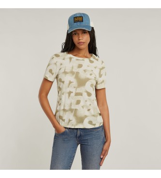 G-Star Gespoten letters T-shirt beige 