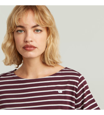 G-Star T-shirt w paski bordowy