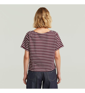 G-Star T-shirt w paski bordowy