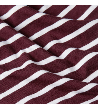 G-Star T-shirt w paski bordowy