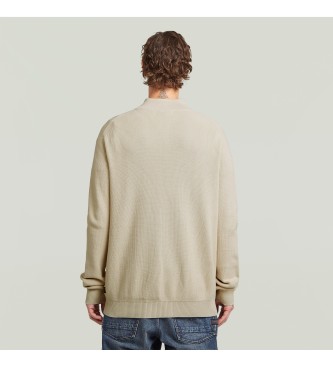 G-Star Gebreide trui met halve rits beige