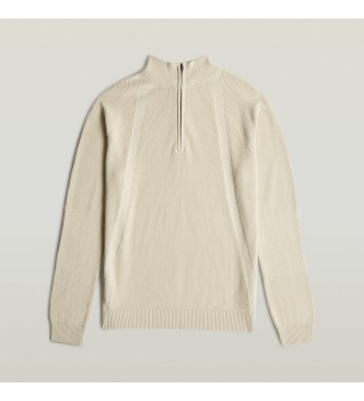 G-Star Gebreide trui met halve rits beige