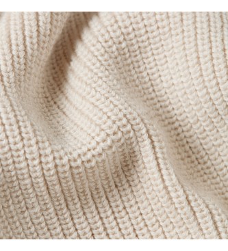G-Star Geribde gebreide trui met beige structuur
