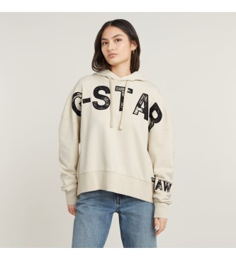 G-Star bergroer Kapuzenpulli mit Stickereidruck beige