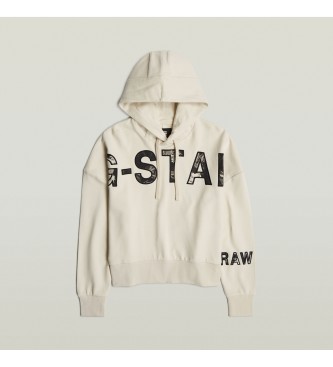 G-Star Embro Print Oversized Hoodie beige