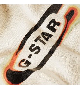 G-Star Mikina Old Skool z logotipom v bež barvi