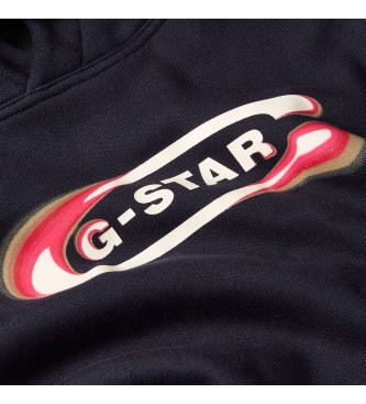 G-Star Felpa Old Skool con logo blu scuro