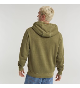 G-Star Overgeverfde Hoodie groen