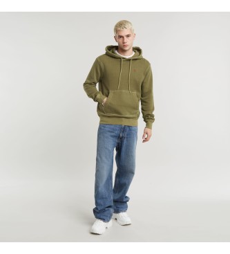 G-Star Overgeverfde Hoodie groen