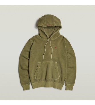 G-Star Overgeverfde Hoodie groen