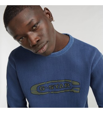 G-Star Bluza Destroyed G Logo navy