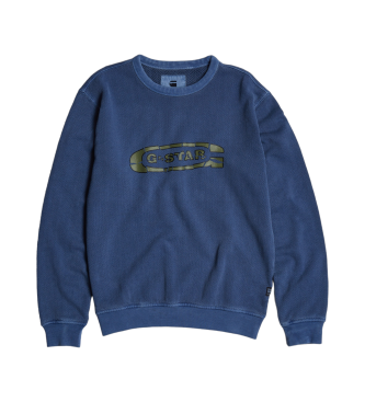 G-Star Bluza Destroyed G Logo navy