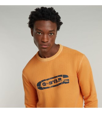 G-Star Sweater Destroyed G Logo oranje