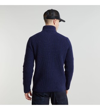 G-Star Sweater met dubbele kraag marine