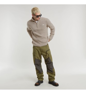 G-Star Sweatshirt mit doppeltem Kragen beige