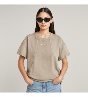 G-Star T-shirt met overgeverfde naaddetails taupe