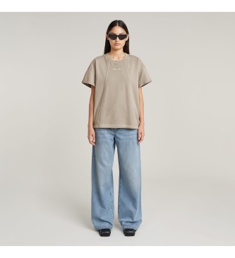 G-Star T-shirt met overgeverfde naaddetails taupe