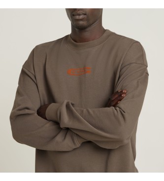 G-Star Foto rugprint los sweatshirt bruin