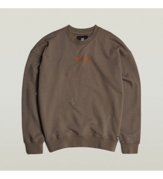 G-Star Foto rugprint los sweatshirt bruin