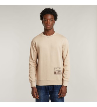 G-Star Felpa beige con grafica di spedizione