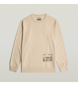G-Star Felpa beige con grafica di spedizione
