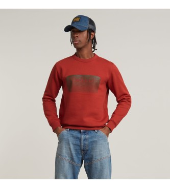 G-Star Sweat-shirt Stacked Old Skool Logo rouge